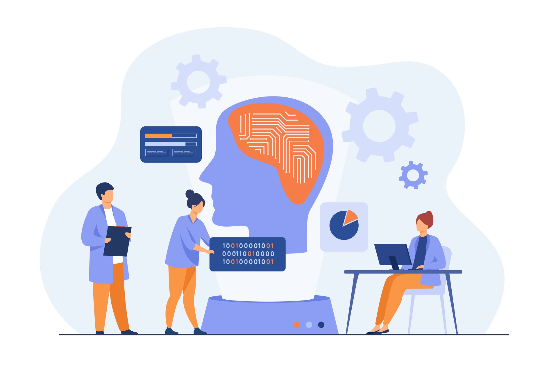 Reviewers working with an AI system