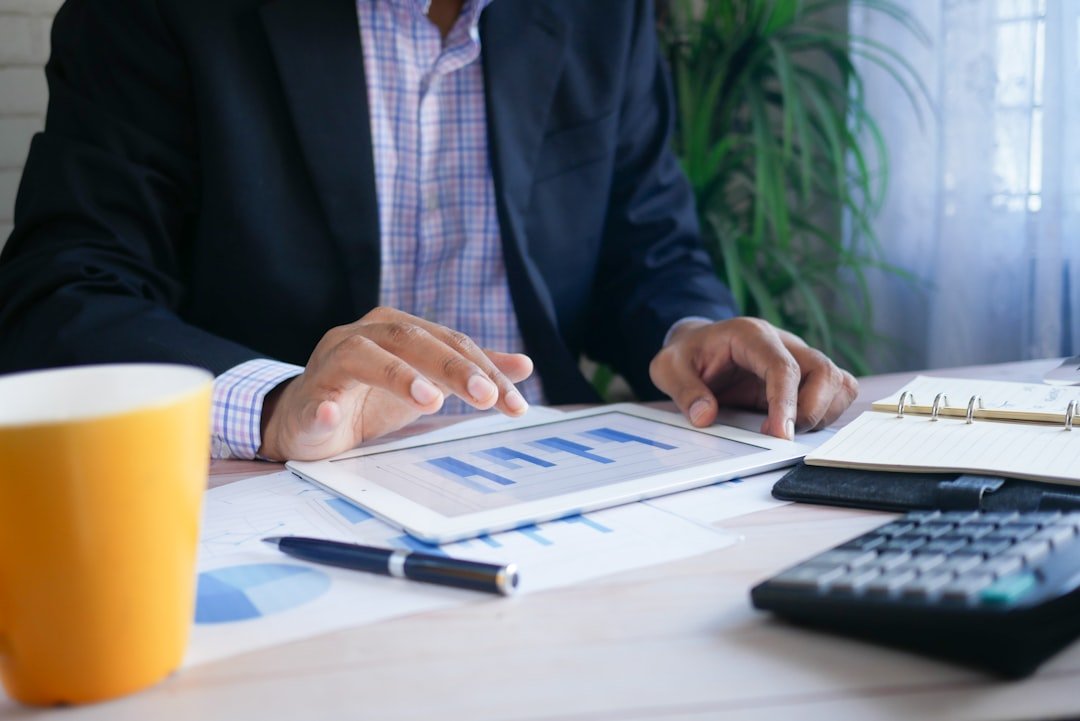 Banking and finance professional reviewing data in an enterprise setting