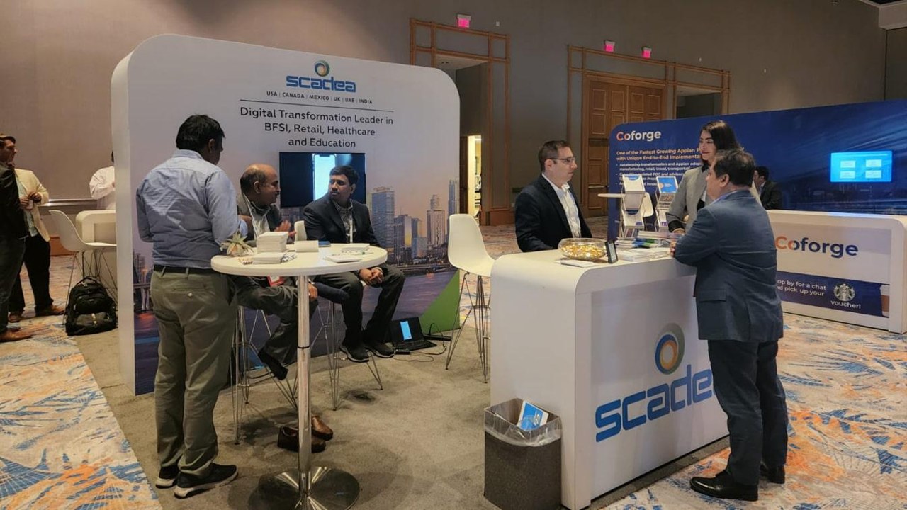 The Scadea team at an industry conference exhibition booth