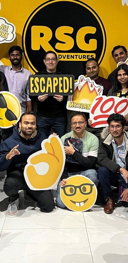 Scadea team celebrating after an escape-room outing