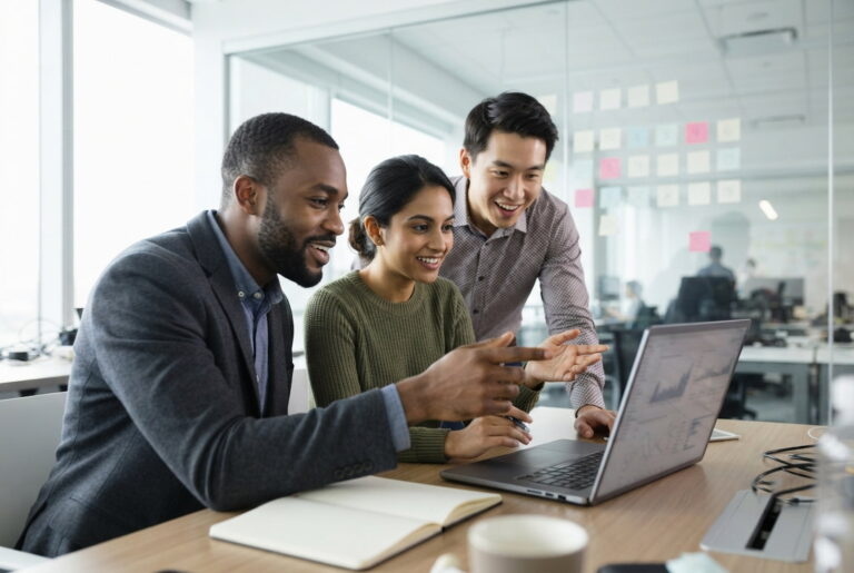 AI engineers collaborating, the kind of team companies build when they hire Python developers for AI